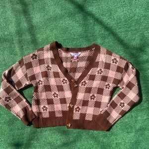 Unbranded Women's Brown and Pink Jumper